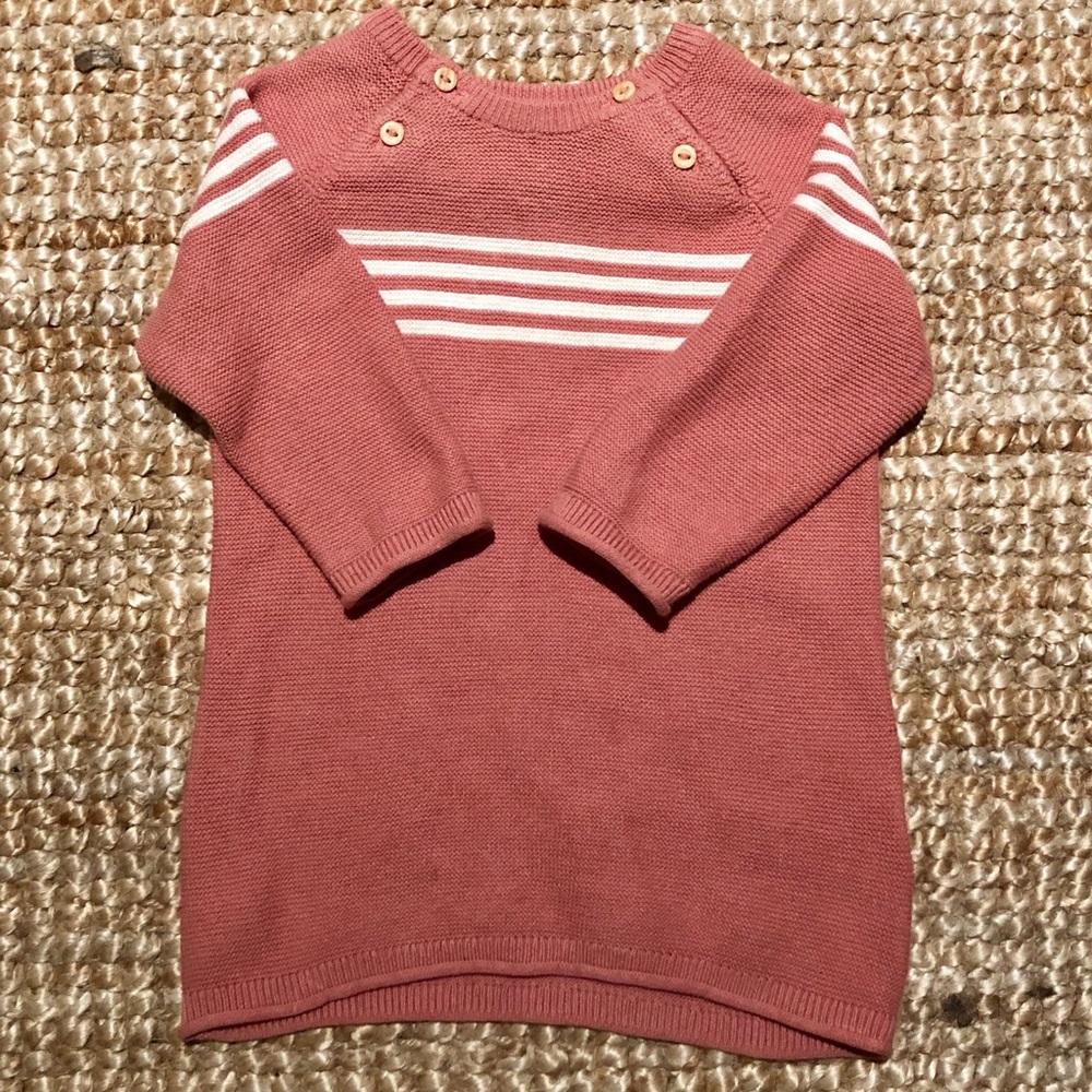 H&M Knit Sweater Dress Mauve 6-9 months